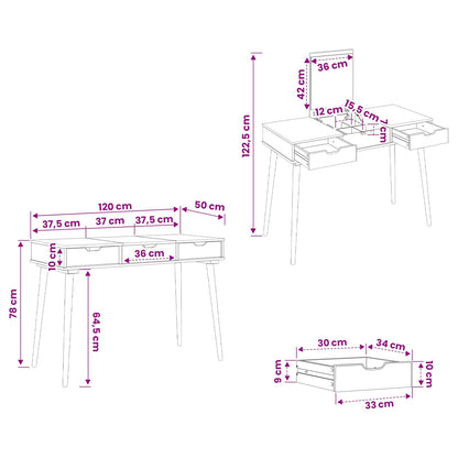 Dressing Table FAUSKE White 112 x 50 x 78 cm