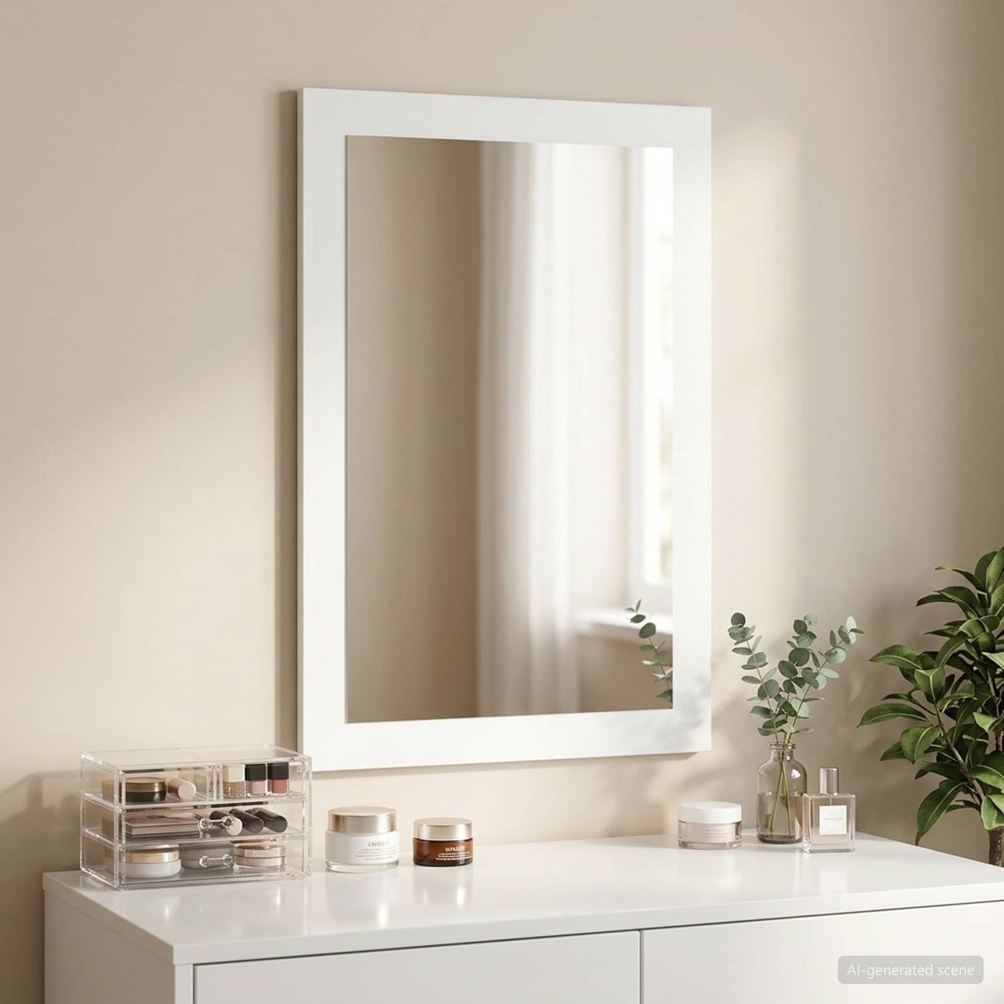 Mirror FAUSKE White 43 x 3.5 x 77 cm Rectangular