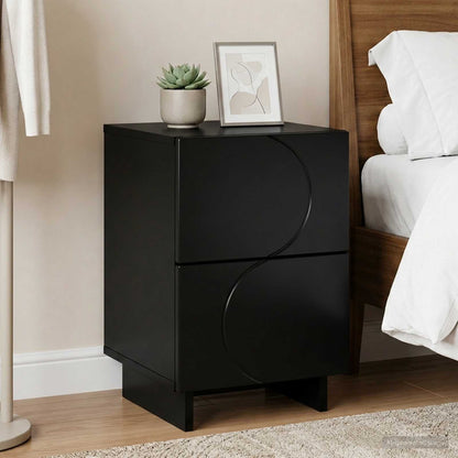 Bedside Cabinet Black 33.5 x 34.5 x 50 cm Engineered Wood