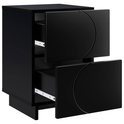 Bedside Cabinet 2 pcs Black 33.5 x 34.5 x 50 cm Engineered Wood