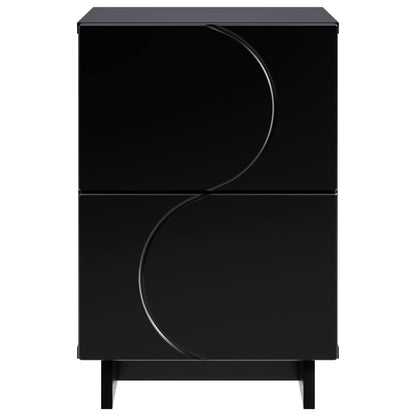Bedside Cabinet 2 pcs Black 33.5 x 34.5 x 50 cm Engineered Wood