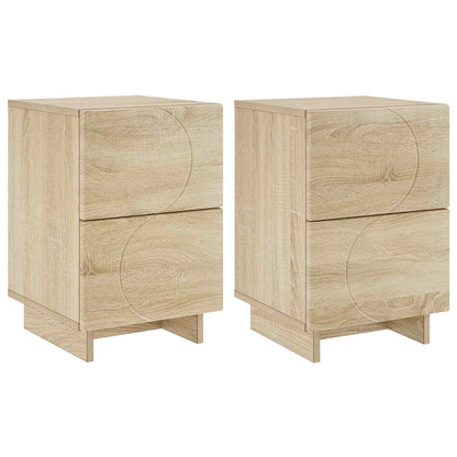 Bedside Cabinet 2 pcs Sonoma Oak 33.5 x 34.5 x 50 cm