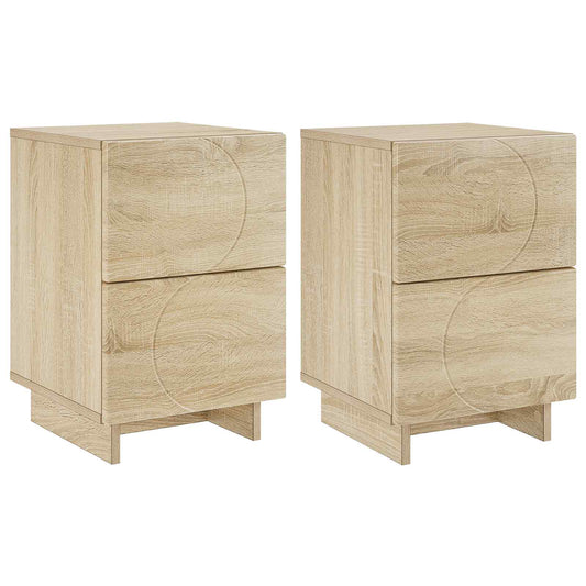 Bedside Cabinet 2 pcs Sonoma Oak 33.5 x 34.5 x 50 cm