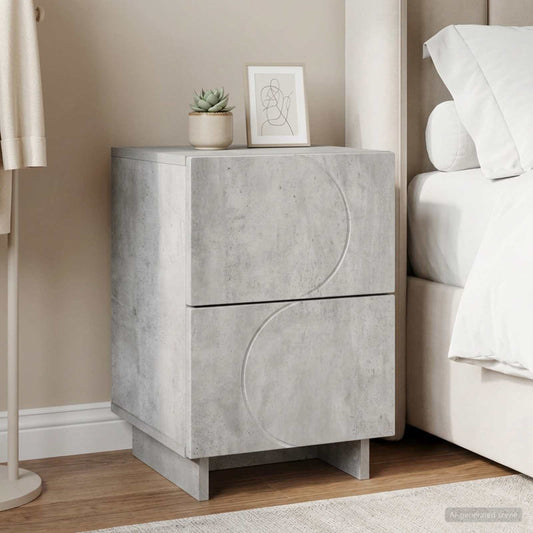 Bedside Cabinet Concrete Grey 33.5 x 34.5 x 50 cm