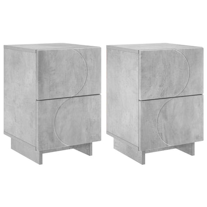 Bedside Cabinet 2 pcs Concrete Grey 33.5 x 34.5 x 50 cm