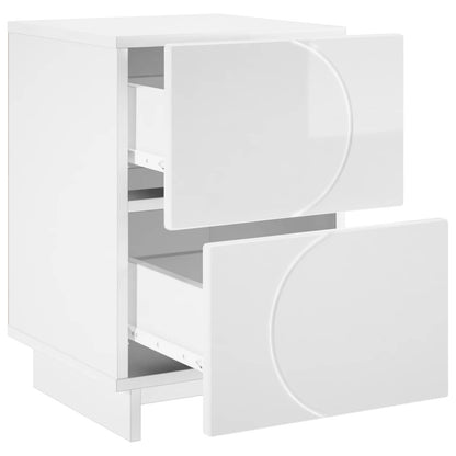 Bedside Cabinet High Gloss White 33.5 x 34.5 x 50 cm
