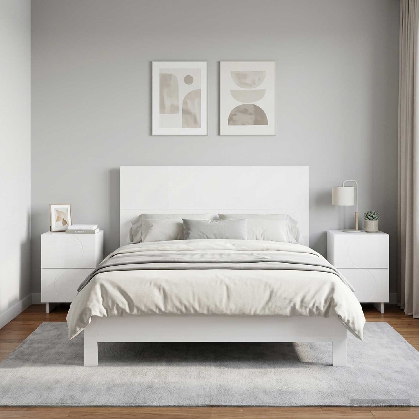 Bedside Cabinet 2 pcs High Gloss White 33.5 x 34.5 x 50 cm