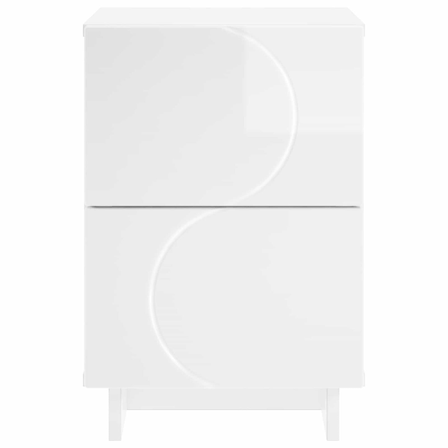 Bedside Cabinet 2 pcs High Gloss White 33.5 x 34.5 x 50 cm