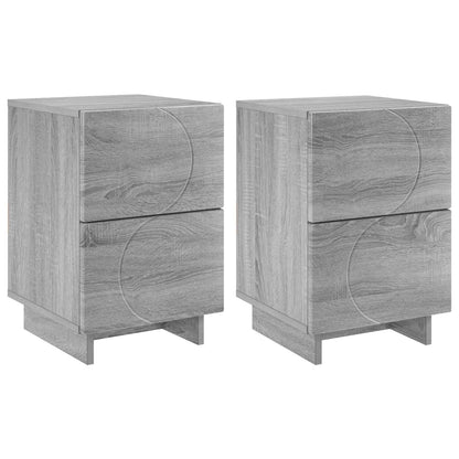 Bedside Cabinet 2 pcs Grey Sonoma 33.5 x 34.5 x 50 cm