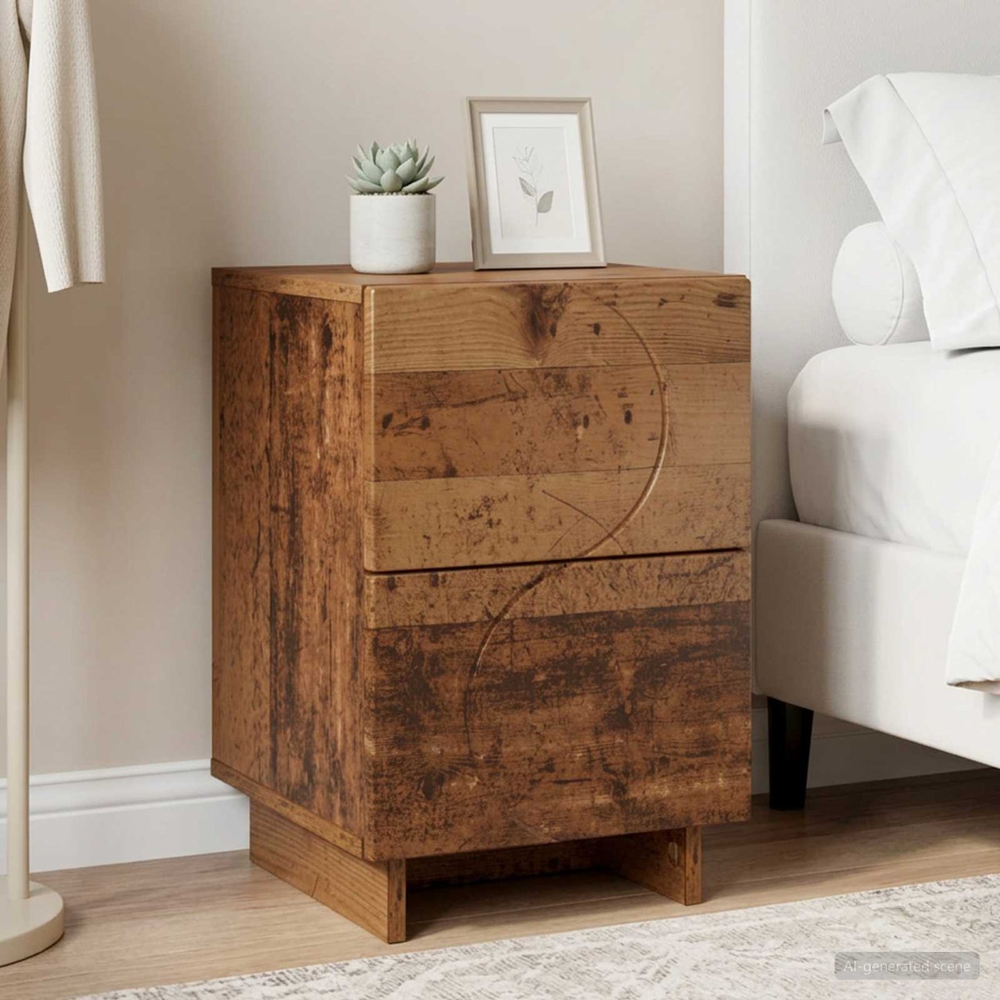 Bedside Cabinet Oak Wood 33.5 x 34.5 x 50 cm Engineered Wood