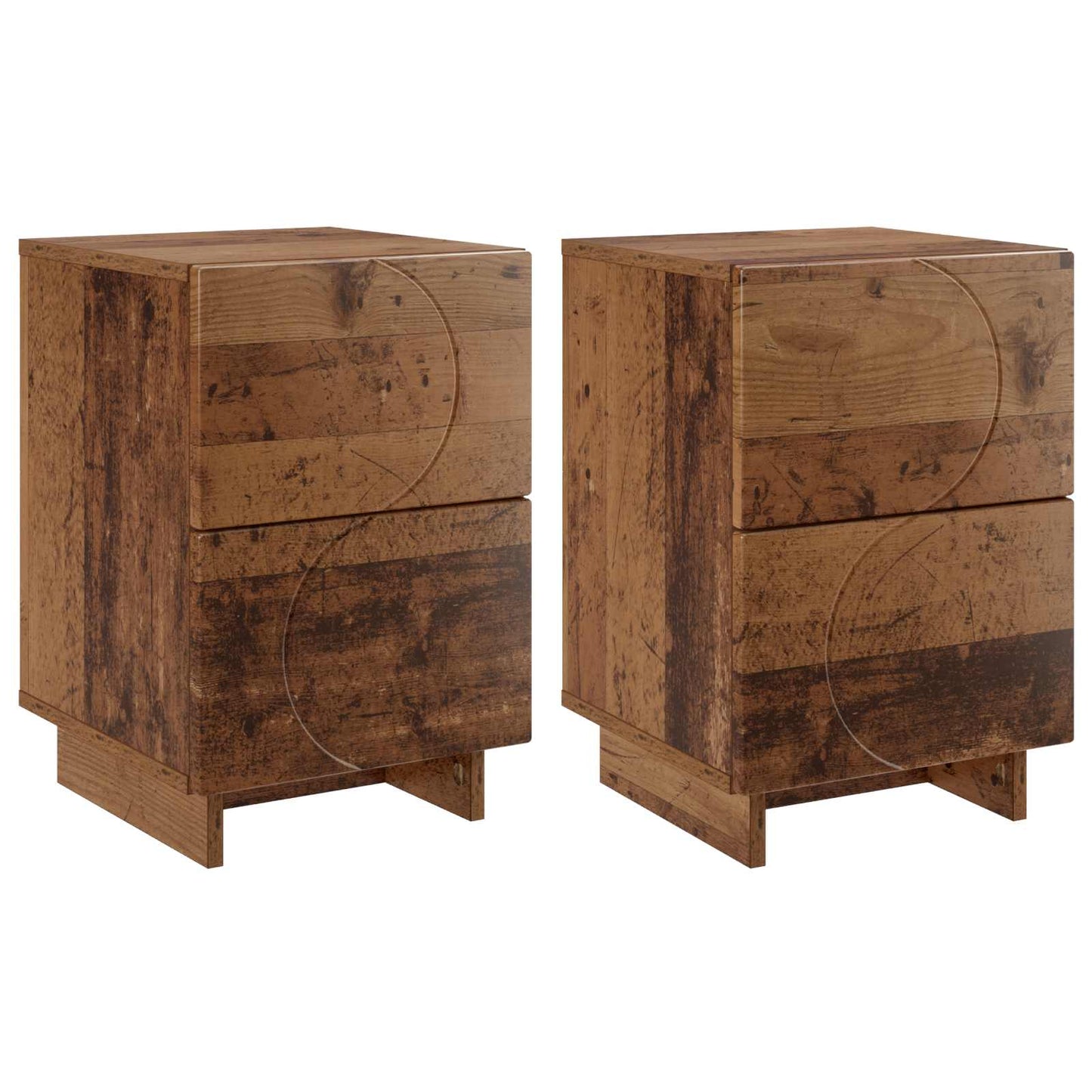 Bedside Cabinet 2 pcs Oak Wood 33.5 x 34.5 x 50 cm