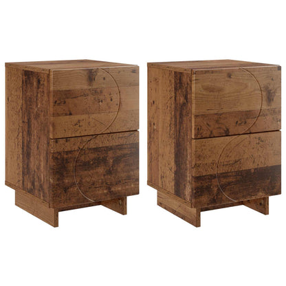Bedside Cabinet 2 pcs Oak Wood 33.5 x 34.5 x 50 cm