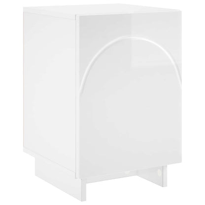Bedside Cabinet High Gloss White 33.5 x 34.5 x 50 cm