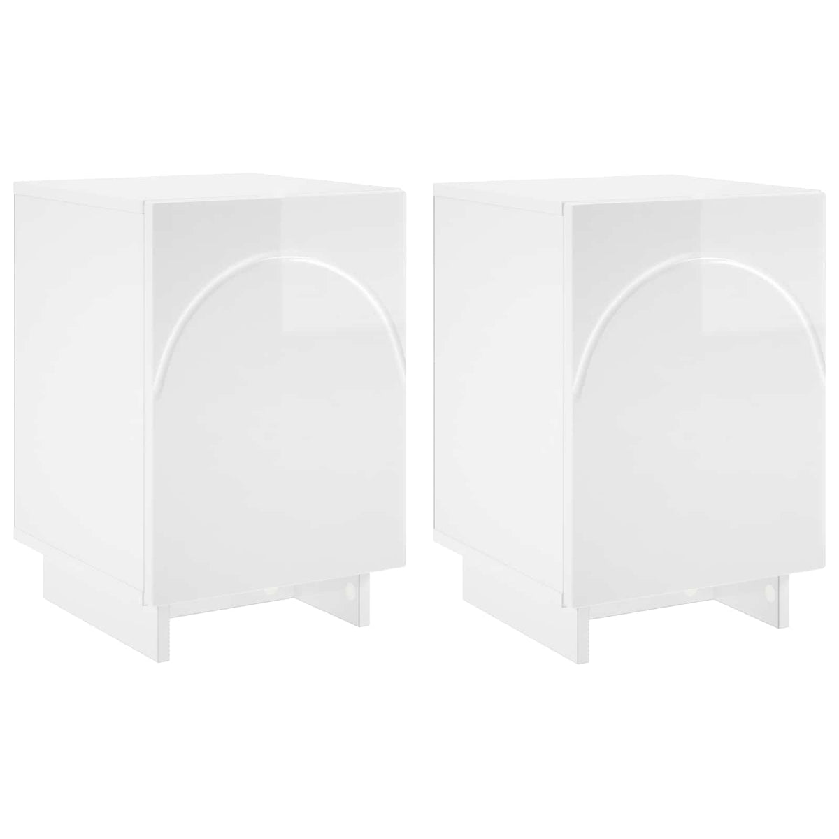 Bedside Cabinet 2 pcs High Gloss White 33.5 x 34.5 x 50 cm