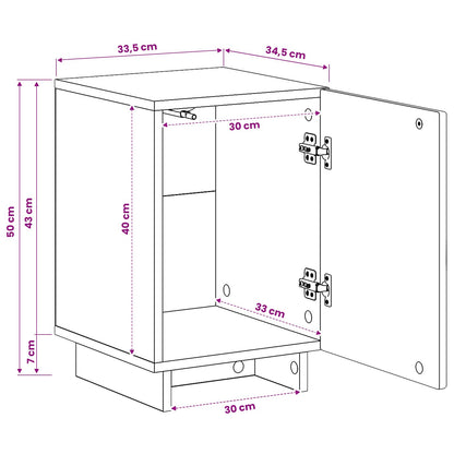 Bedside Cabinet Smoked Oak 33.5 x 34.5 x 50 cm Engineered Wood