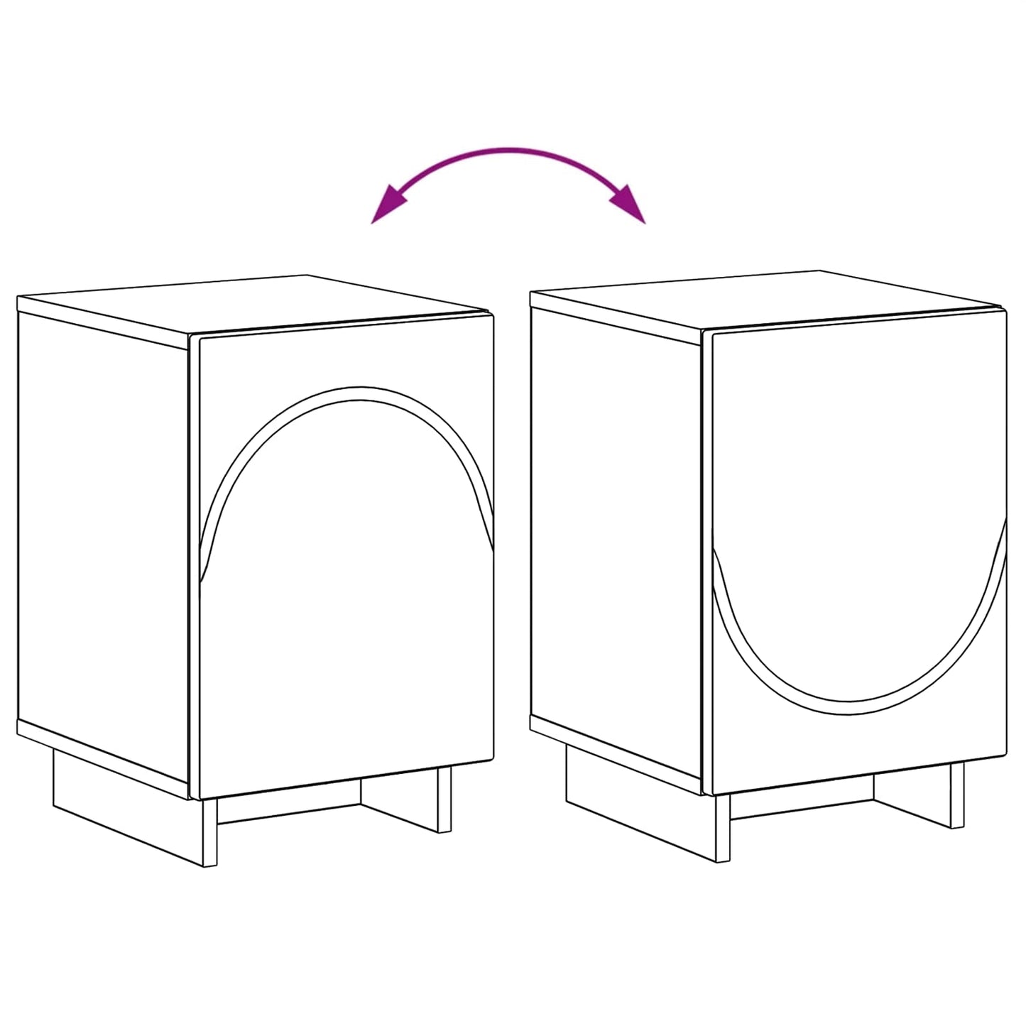 Bedside Cabinet 2 pcs Smoked Oak 33.5 x 34.5 x 50 cm
