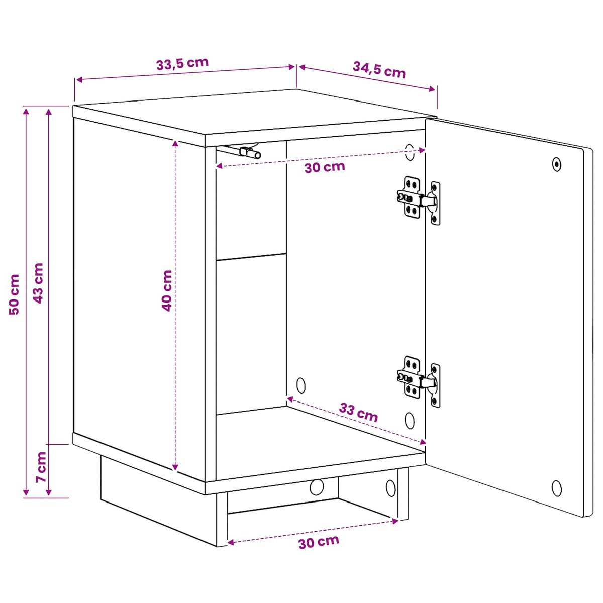Bedside Cabinet 2 pcs Smoked Oak 33.5 x 34.5 x 50 cm