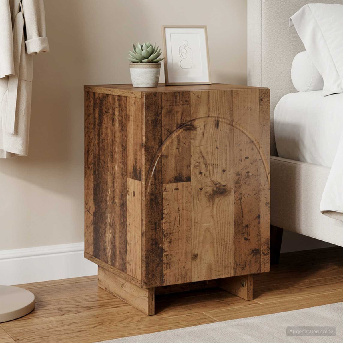 Bedside Cabinet Old Wood 33.5 x 34.5 x 50 cm Engineered Wood
