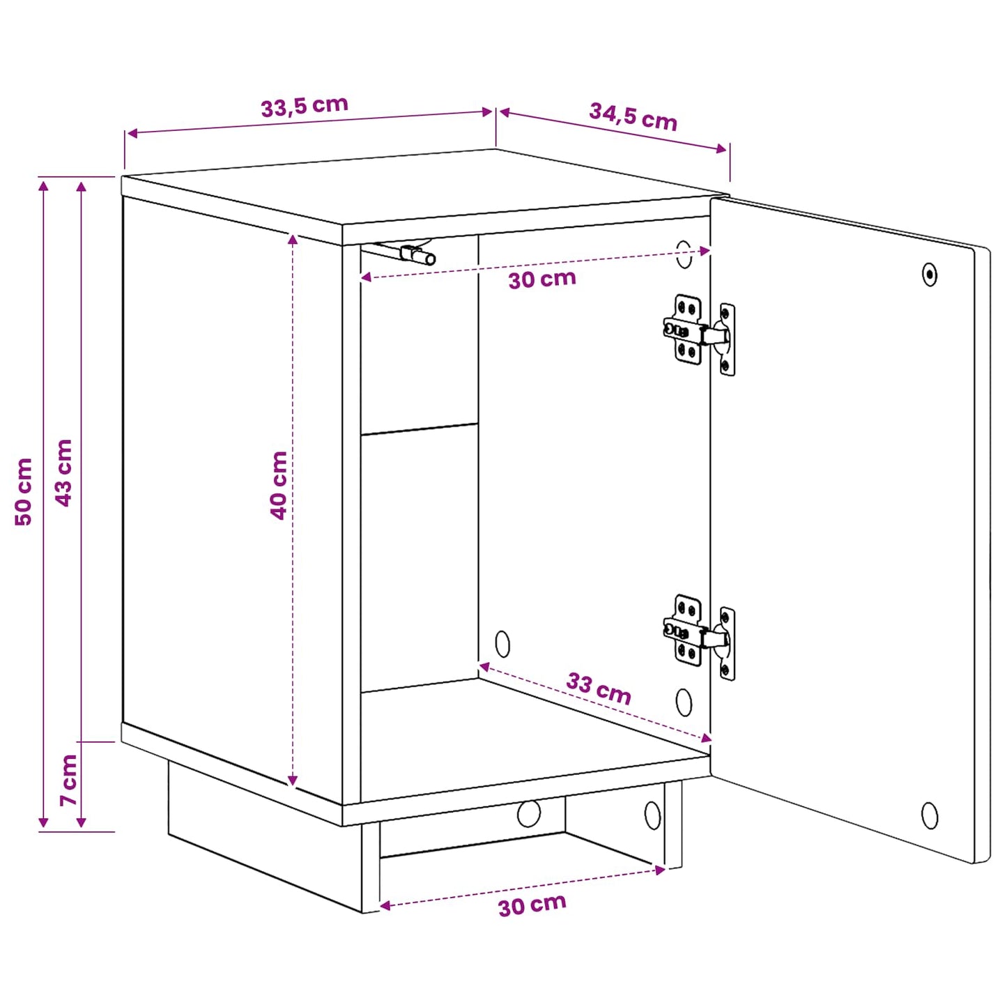 Bedside Cabinet 2 pcs Artisan Oak 33.5 x 34.5 x 50 cm