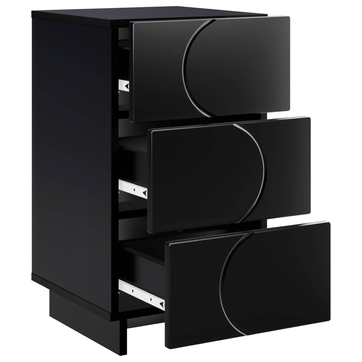Bedside Cabinet Black 33.5 x 34.5 x 60 cm Engineered Wood