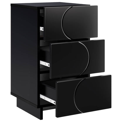 Bedside Cabinet Black 33.5 x 34.5 x 60 cm Engineered Wood
