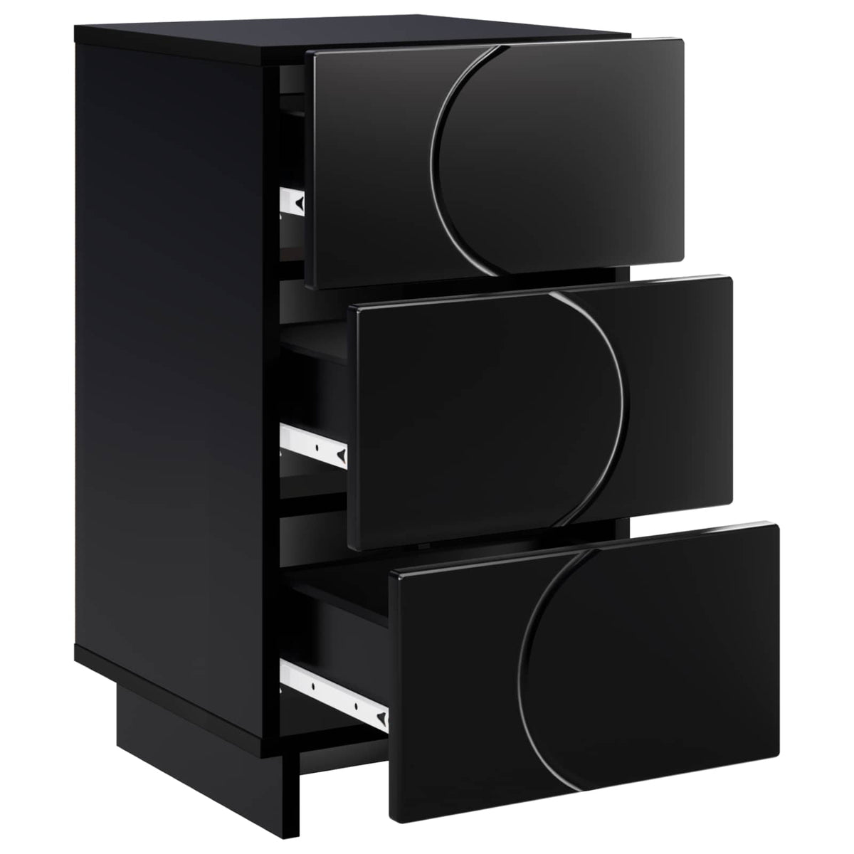 Bedside Cabinet 2 pcs Black 33.5 x 34.5 x 60 cm Engineered Wood