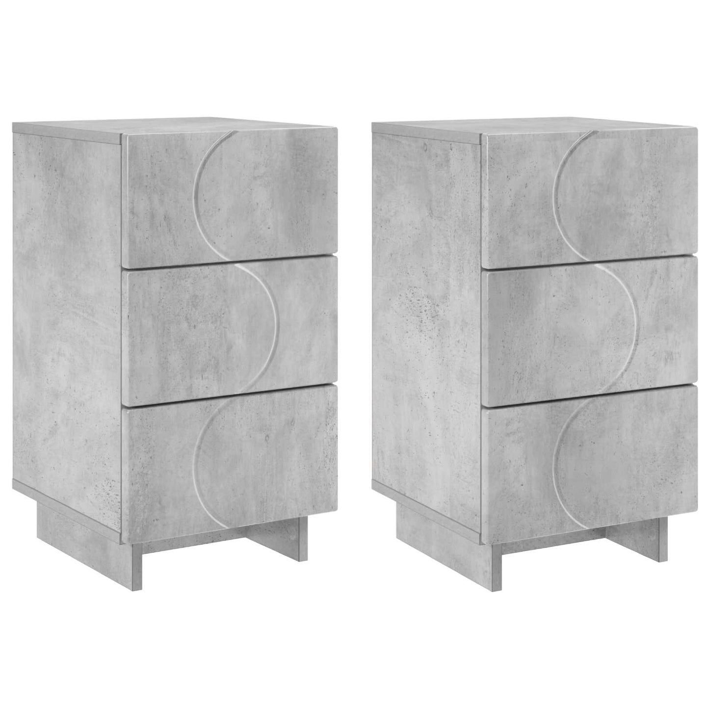 Bedside Cabinet 2 pcs Concrete Grey 33.5 x 34.5 x 60 cm