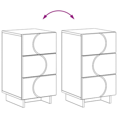Bedside Cabinet 2 pcs Concrete Grey 33.5 x 34.5 x 60 cm