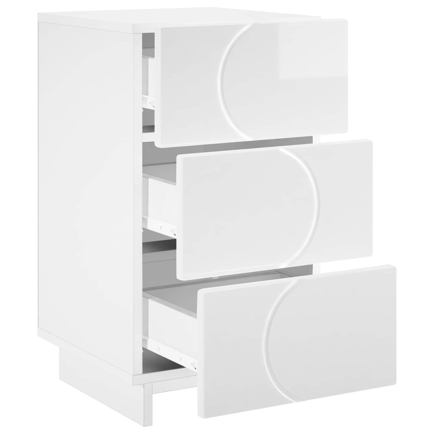 Bedside Cabinet 2 pcs High Gloss White 33.5 x 34.5 x 60 cm