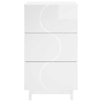 Bedside Cabinet 2 pcs High Gloss White 33.5 x 34.5 x 60 cm