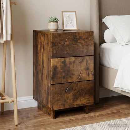 Bedside Cabinet Smoked Oak 33.5 x 34.5 x 60 cm Engineered Wood