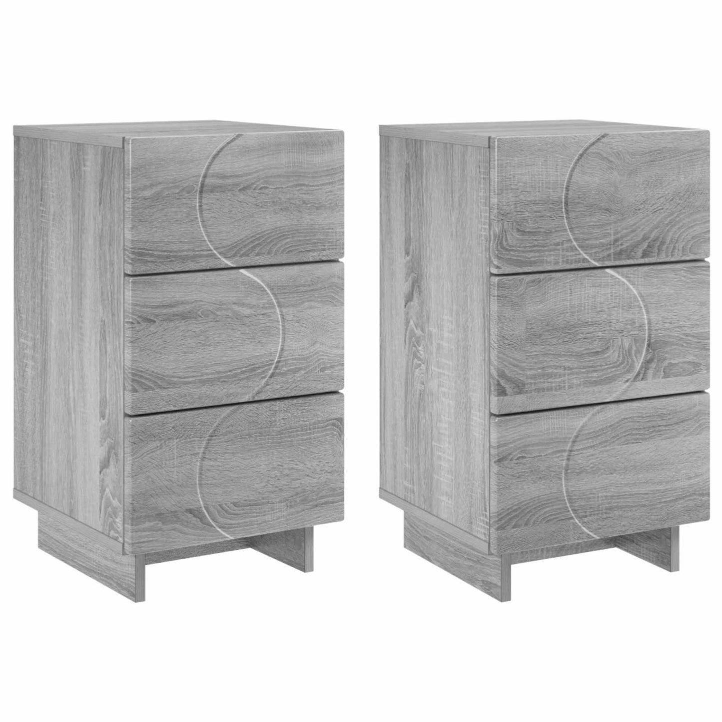 Bedside Cabinet 2 pcs Grey Sonoma 33.5 x 34.5 x 60 cm