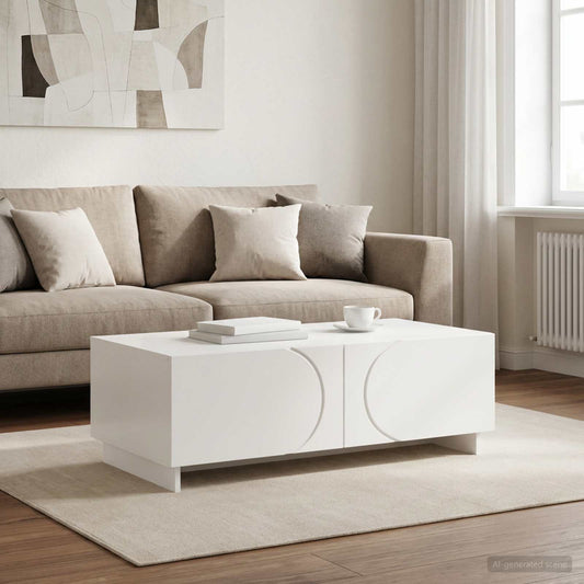 Coffee Table White 102 x 50.5 x 35 cm Engineered Wood