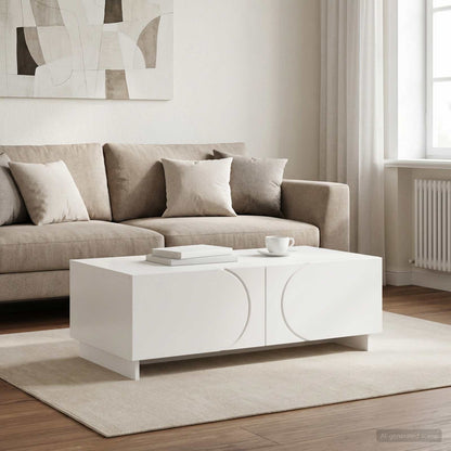 Coffee Table High Gloss White 102 x 50.5 x 35 cm