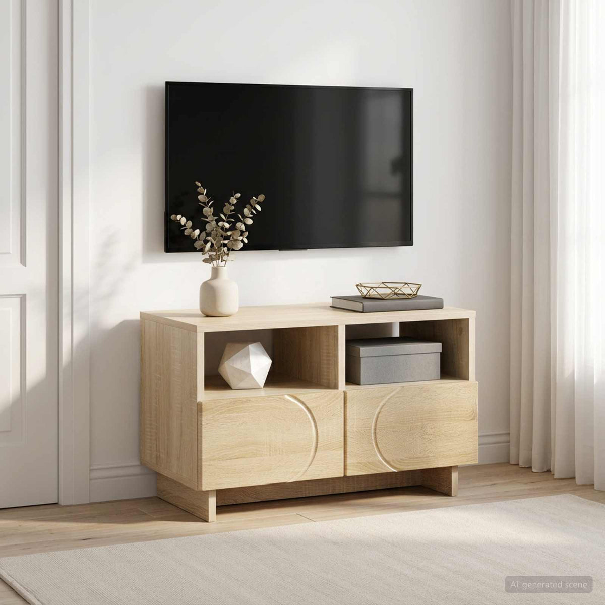 TV Stand 60 x 34.5 x 40 cm Sonoma Oak Engineered Wood