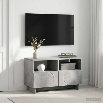 TV Stand 60 x 34.5 x 40 cm Concrete Grey Engineered Wood