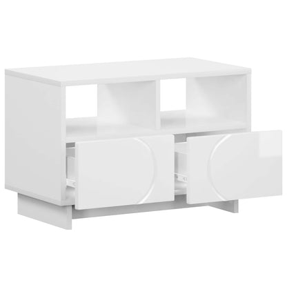 TV Stand 60 x 34.5 x 40 cm High Gloss White Engineered Wood