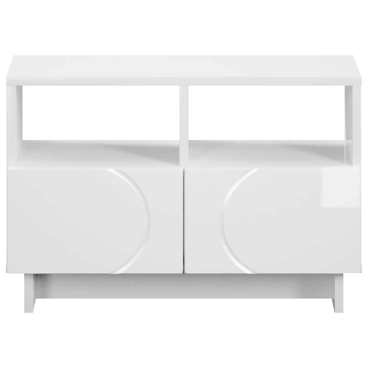 TV Stand 60 x 34.5 x 40 cm High Gloss White Engineered Wood