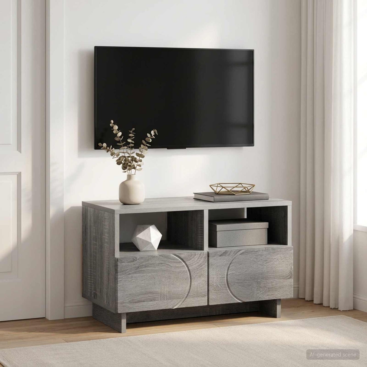 TV Stand 60 x 34.5 x 40 cm Grey Sonoma Engineered Wood