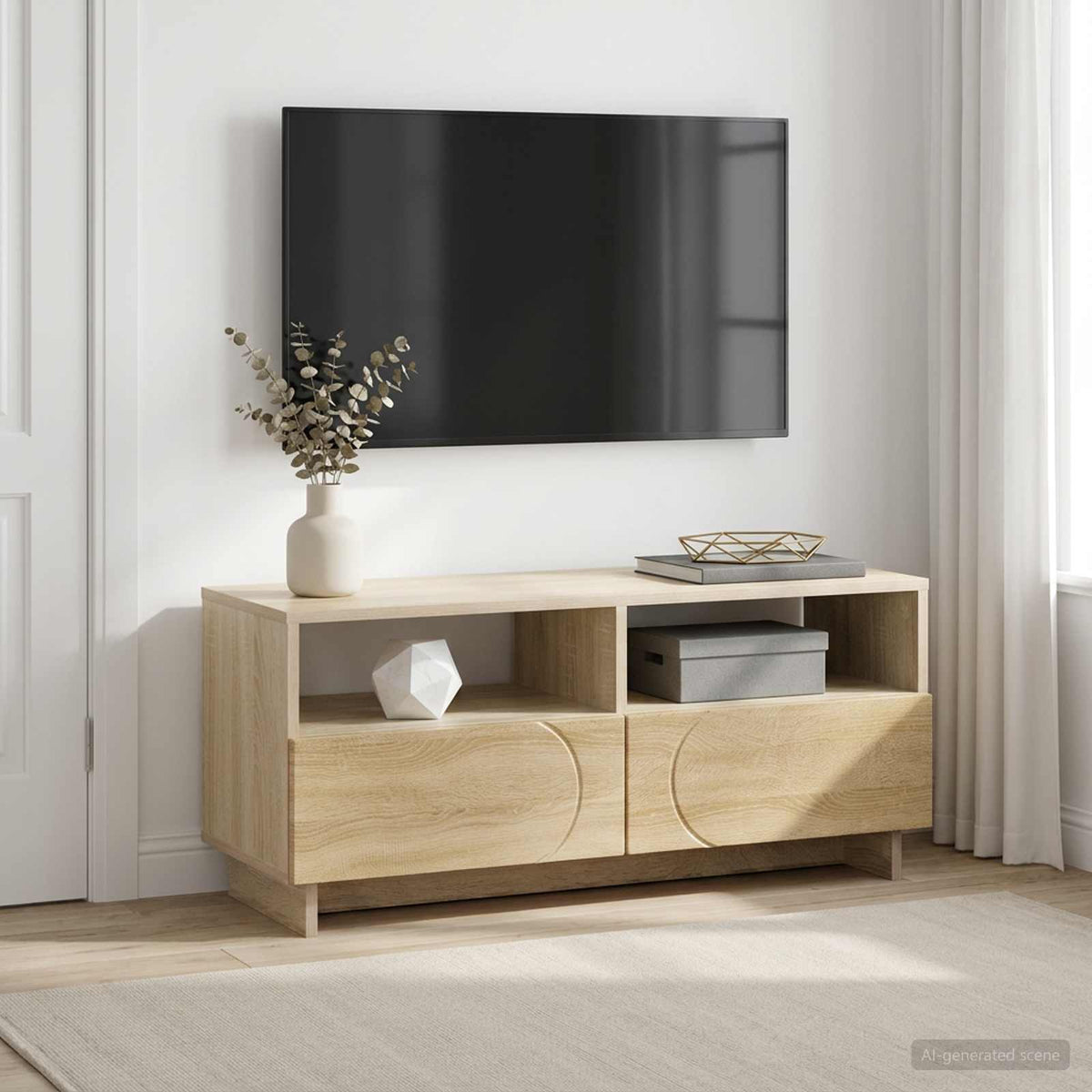 TV Stand 90 x 34.5 x 40 cm Sonoma Oak Engineered Wood
