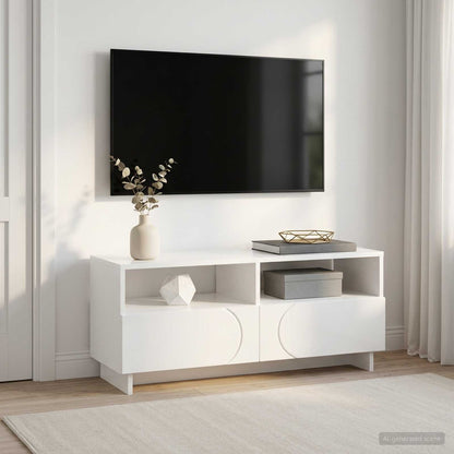 TV Stand 90 x 34.5 x 40 cm High Gloss White Engineered Wood