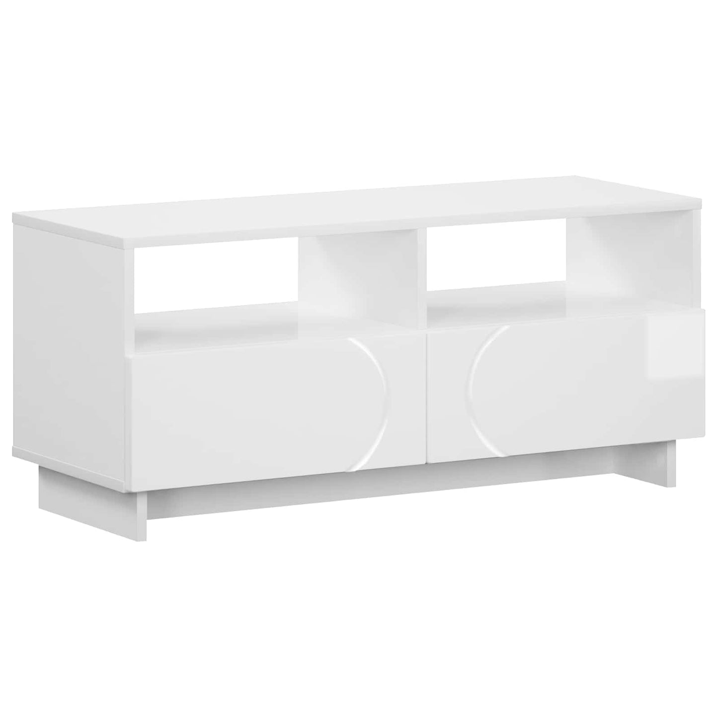 TV Stand 90 x 34.5 x 40 cm High Gloss White Engineered Wood