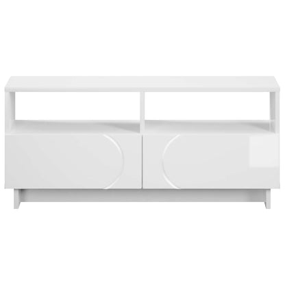 TV Stand 90 x 34.5 x 40 cm High Gloss White Engineered Wood