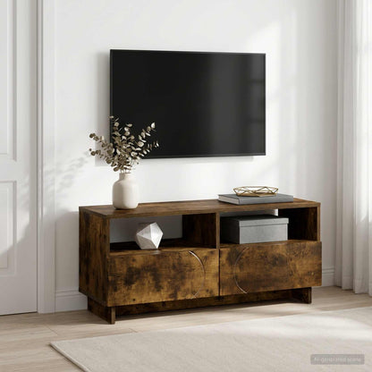TV Stand 90 x 34.5 x 40 cm Smoked Oak Engineered Wood