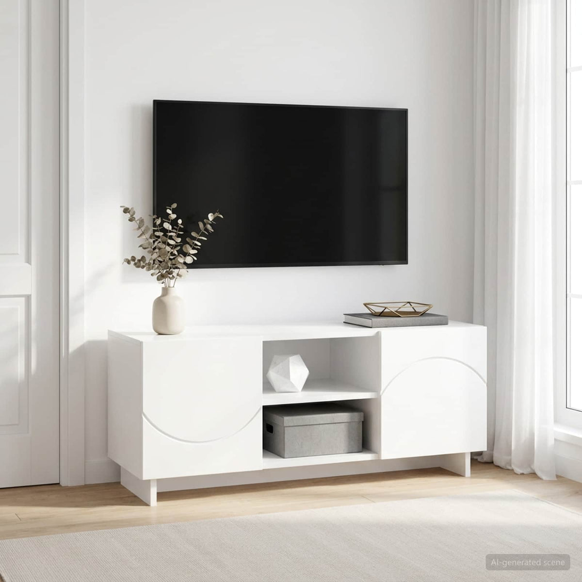 TV Stand 90 x 34.5 x 40 cm White Engineered Wood