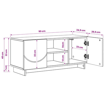 TV Stand 90 x 34.5 x 40 cm Black Engineered Wood