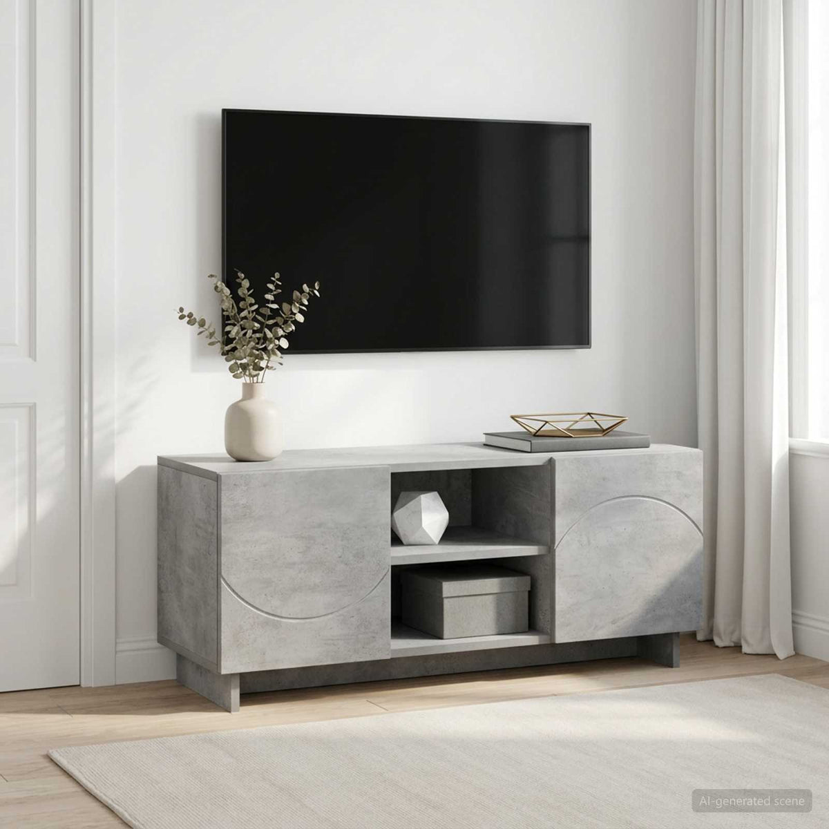 TV Stand 90 x 34.5 x 40 cm Concrete Grey Engineered Wood