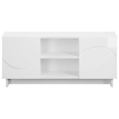 TV Stand 90 x 34.5 x 40 cm High Gloss White Engineered Wood
