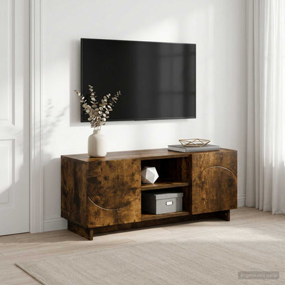 TV Stand 90 x 34.5 x 40 cm Smoked Oak Engineered Wood