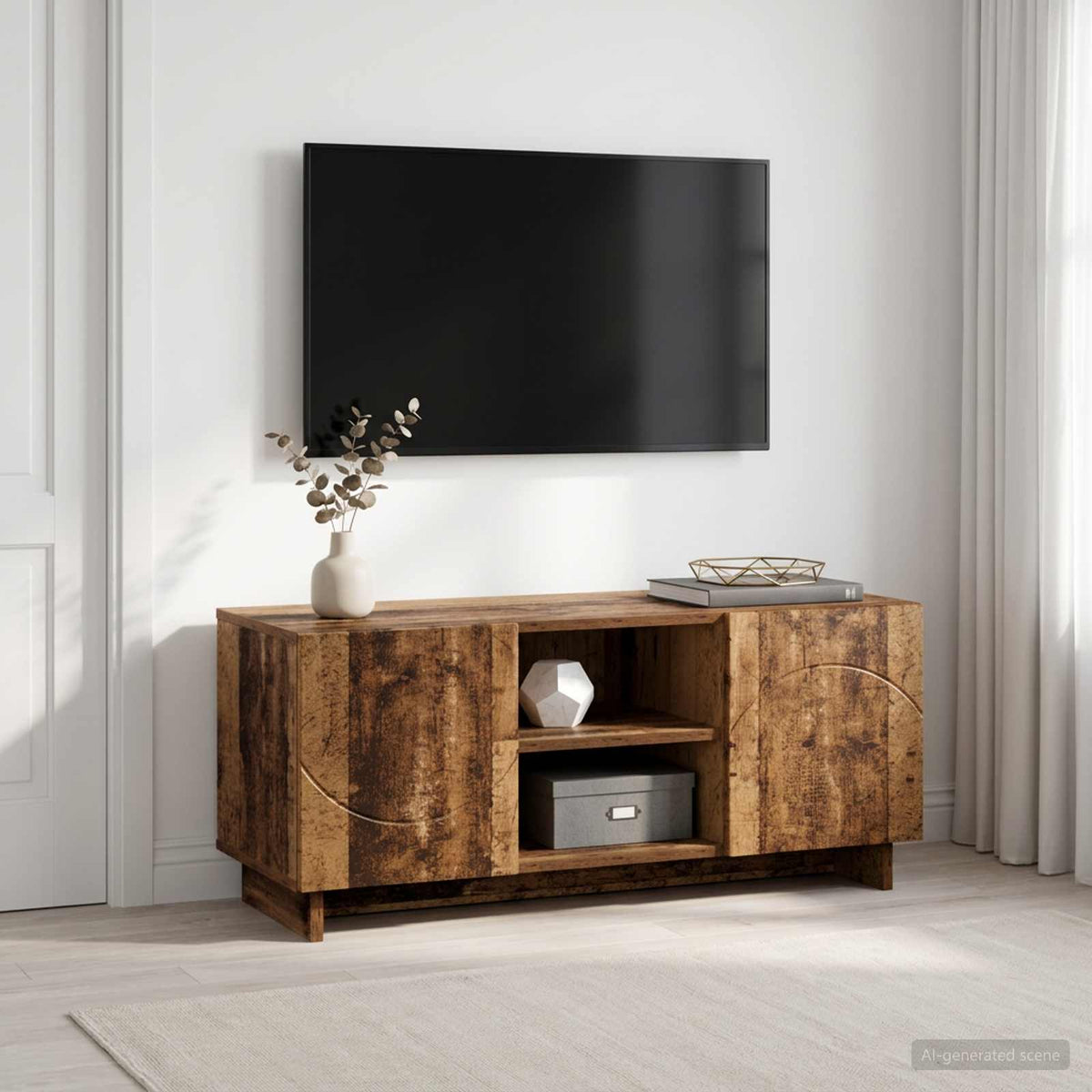 TV Stand 90 x 34.5 x 40 cm Old Wood Engineered Wood